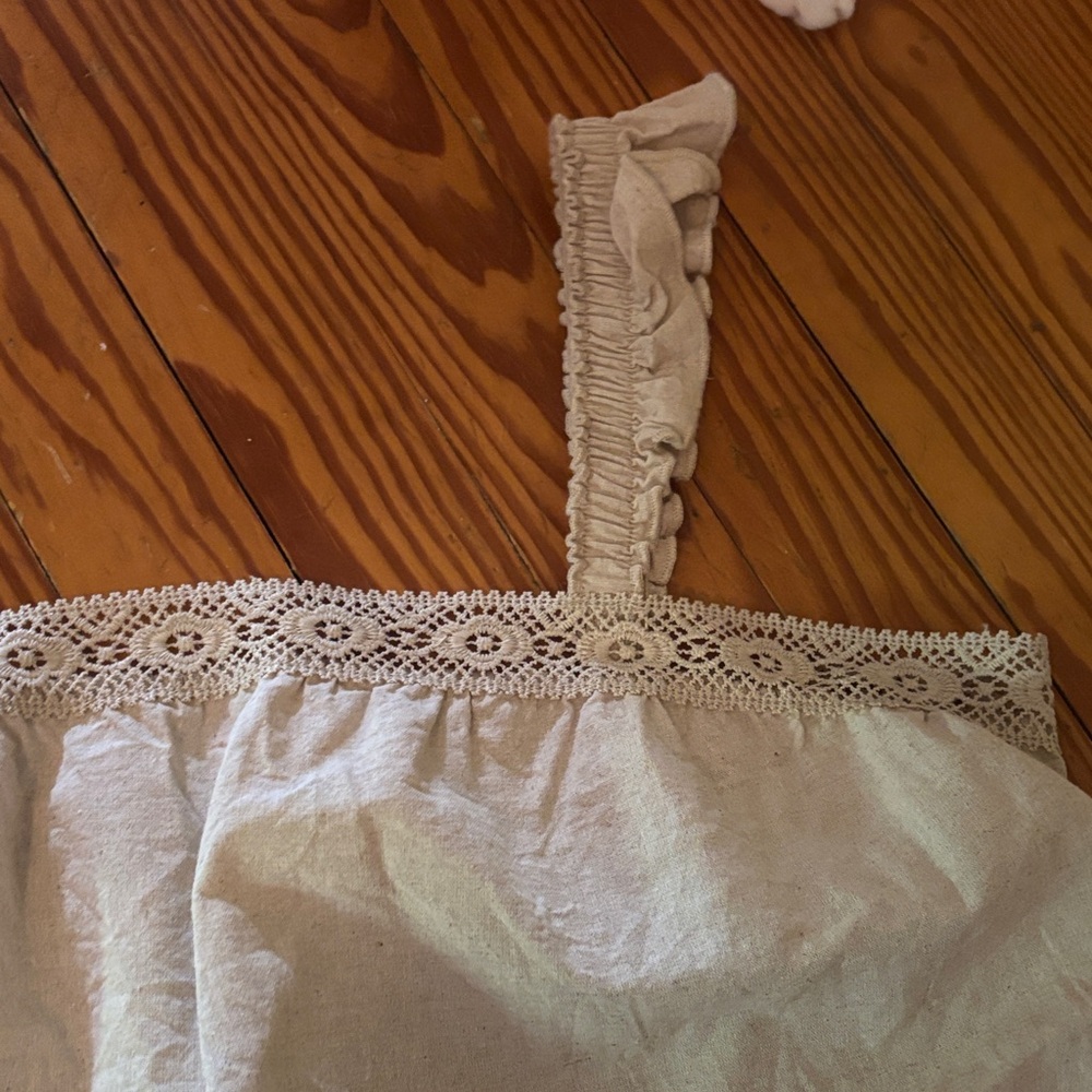 Beige Ruffle Strap Top - Picture 2 of 3